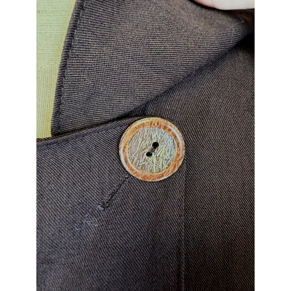 Vintage 8o's Guarantee Brown Long Wool Blend Coat LARGE #50213 Made USA - Picture 8 of 12